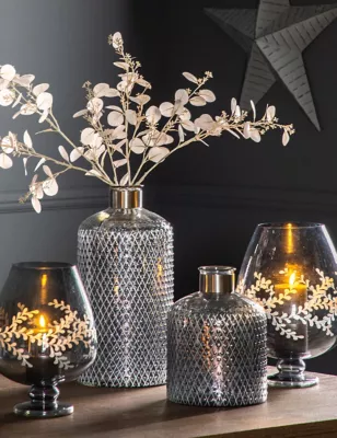 Eva Etched Hurricane Vase