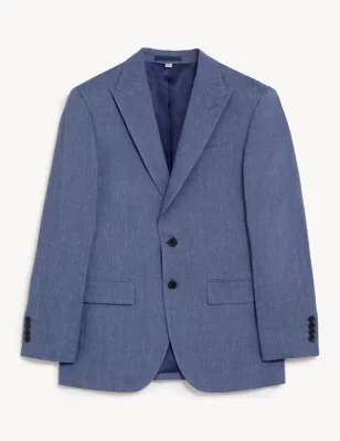 Tailored Fit Linen Rich Suit Jacket