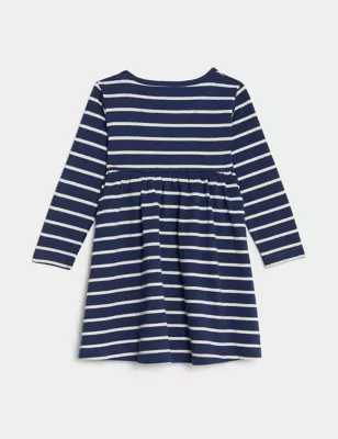 Pure Cotton Striped Dress (0-3 Yrs)