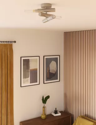 Ribbed Flush Ceiling Light