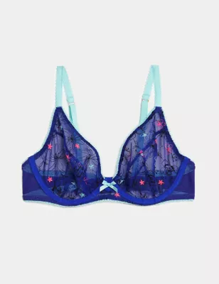 Carissa Embroidery Wired Plunge Bra
