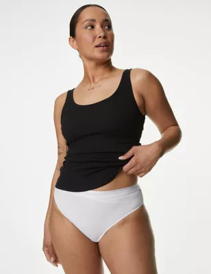 2pk Light Control Cotton Rich High Leg Knickers