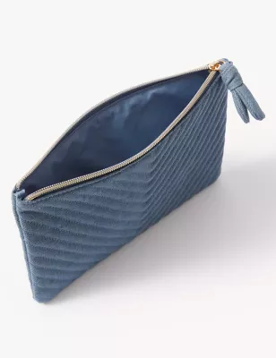 Denim Quilted Toiletry Bag