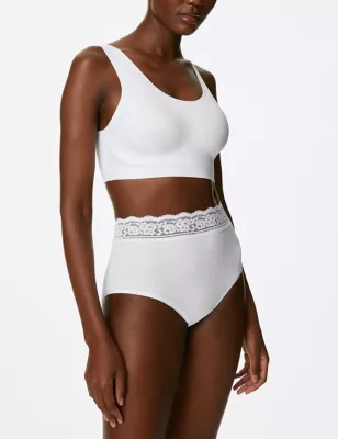 5pk Cotton Lycra&trade; & Lace Full Briefs