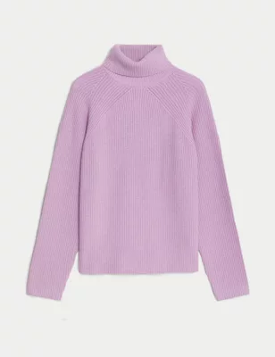 Soft Touch Ribbed Roll Neck Jumper