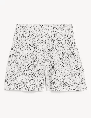 Printed Pleat Front Shorts