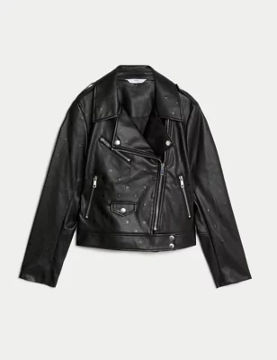 Faux Leather Star Jacket (6-16 Yrs)
