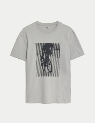 Pure Cotton Bike Graphic T-Shirt