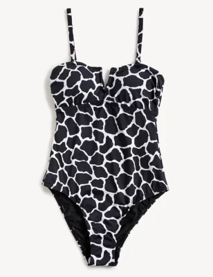 Tummy Control Printed V-Neck Swimsuit
