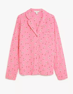 Floral Print Revere Collar Pyjama Top