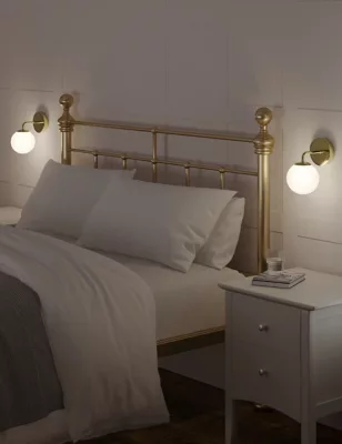 Set Of 2 Ribbed Globe Wall Lights