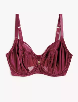 Lexington Lace & Mesh Wired Minimiser Bra C-G