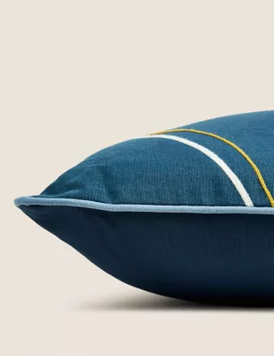 Pure Cotton Abstract Embroidered Cushion