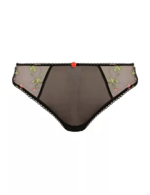 Rose Blossom Embroidered Thong
