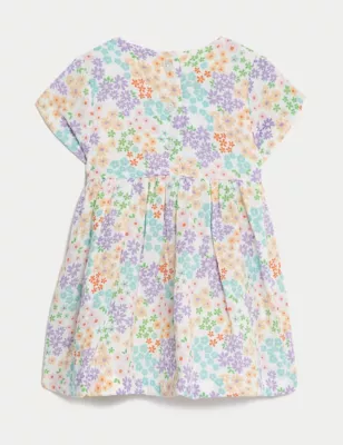 Pure Cotton Floral Dress (0-3 Yrs)