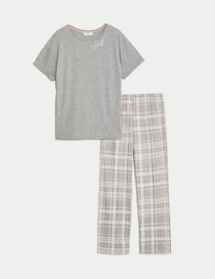 Cotton Rich Checked Pyjama Set