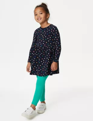 2pk Cotton Rich Heart Dresses (2-8 Yrs)