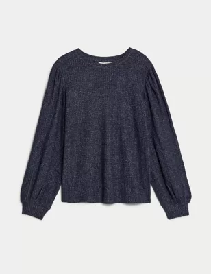 Cosy Lounge Glitter Waffle Sweatshirt