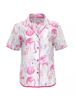 Cotton Modal Flamingo Print Pyjama Top