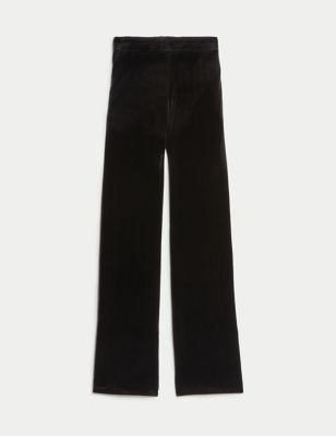 Velvet Elasticated Waist Wide Leg Trousers