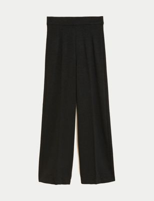 Jersey Wide Leg Trousers With Stretch