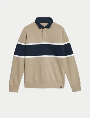 Relaxed Fit Pure Cotton Rugby Sweatshirt