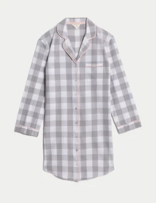 Pure Cotton Checked Nightshirt