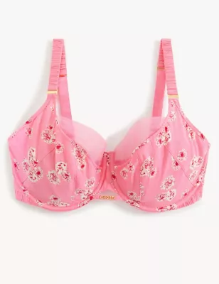 Floral Print Wired Full Cup Bra F-H