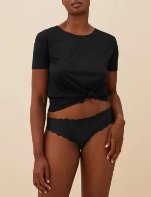 3pk Free Cut Lace Brazilian Knickers