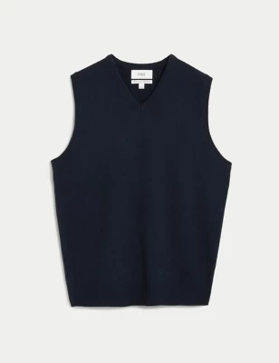 Pure Extra Fine Lambswool Sleeveless Jumper