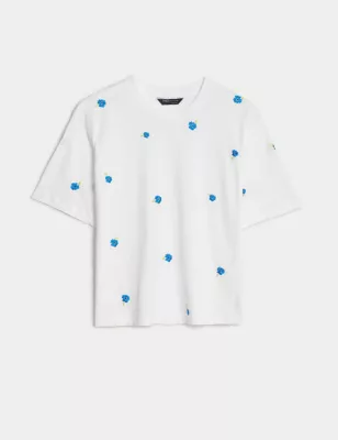 Pure Cotton Embroidered T-Shirt