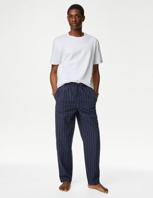 2pk Pure Cotton Checked Pyjama Bottoms