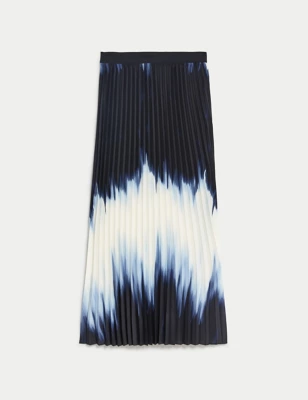 Ombre Pleated Midaxi Skirt