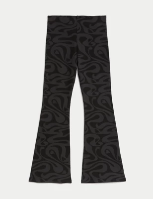 Cotton Rich Checked Flared Leggings (6-16 Yrs)