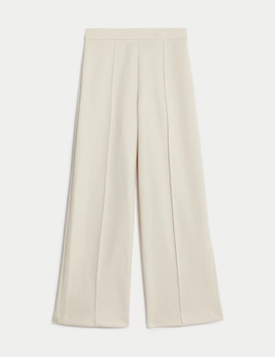 Jersey Elasticated Waist Wide Leg Trousers
