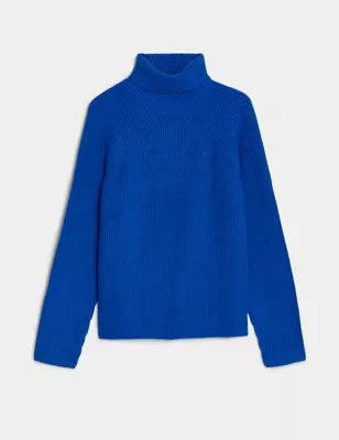 Soft Touch Ribbed Roll Neck Jumper