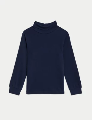 Pure Cotton Roll Neck Top (2-8 Yrs)