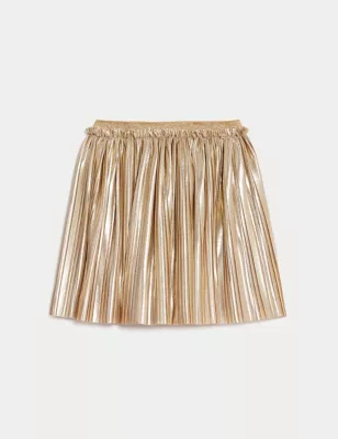 Plisse Metallic Skirt (2-8 Yrs)