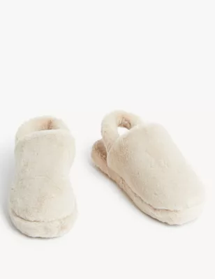 Faux Fur Slippers With Freshfeet&trade;