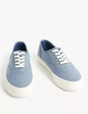 Canvas Lace Up Pumps