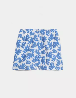Cotton Blend Jacquard High Waisted Shorts