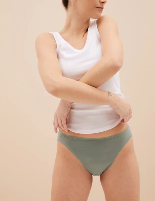 5pk Cotton Lycra&trade; High Leg Knickers