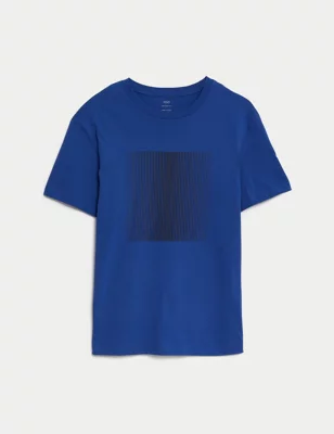 Pure Cotton Abstract Graphic T-Shirt