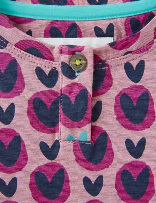 Pure Cotton Heart Print Top (3-10 Yrs)