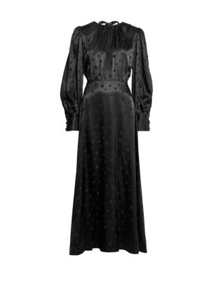 Jacquard Polka Dot Midaxi Tea Dress