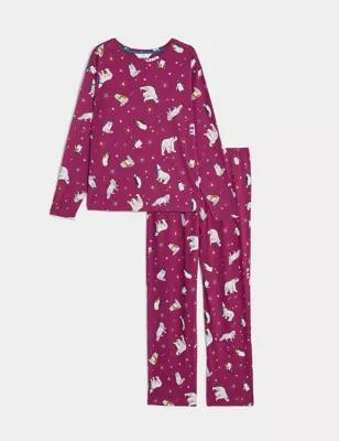 Pure Cotton Winter Animals Pyjama Set