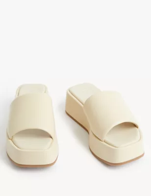 Flatform Square Toe Mules