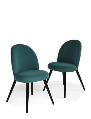 Set Of 2 Velvet Dining Chairs