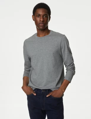 2pk Pure Cotton Long Sleeve T-Shirts