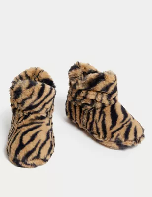 Faux Fur Slipper Boots